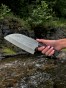 Tasak serbski rękojeść G10, wykończenie stonewash w ręce